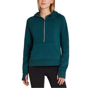 Danskin Ladies Half Zip Hoodie, Dark Sea, Size Small, New